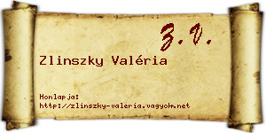 Zlinszky Valéria névjegykártya
