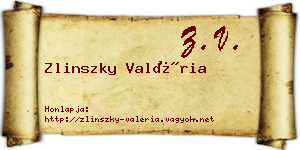 Zlinszky Valéria névjegykártya